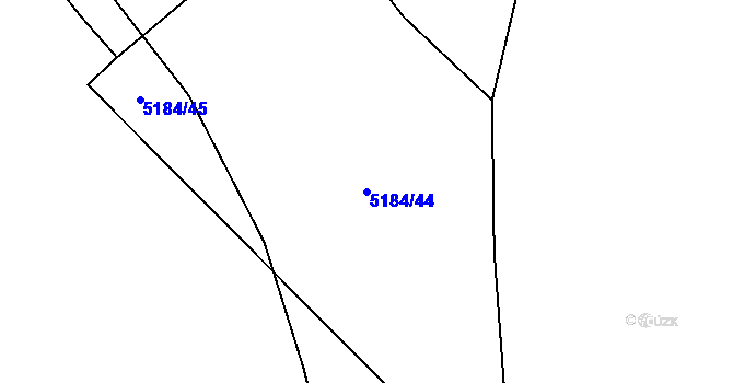 Parcela st. 5184/44 v KÚ Řečkovice, Katastrální mapa
