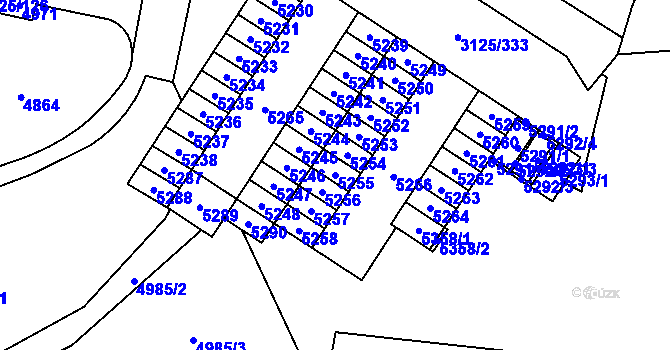 Parcela st. 5255 v KÚ Řečkovice, Katastrální mapa