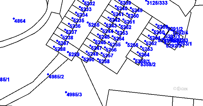 Parcela st. 5257 v KÚ Řečkovice, Katastrální mapa