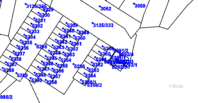 Parcela st. 5260 v KÚ Řečkovice, Katastrální mapa