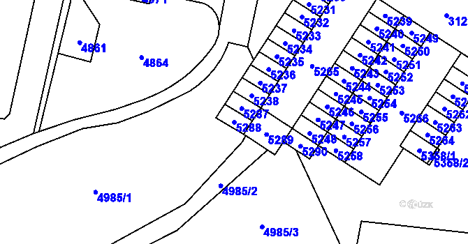 Parcela st. 5288 v KÚ Řečkovice, Katastrální mapa