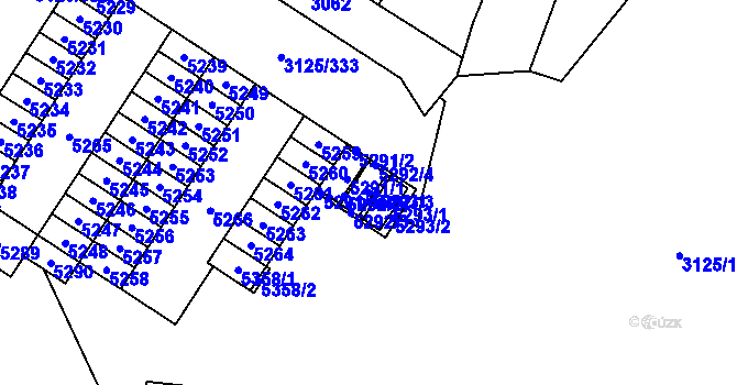 Parcela st. 5292/1 v KÚ Řečkovice, Katastrální mapa