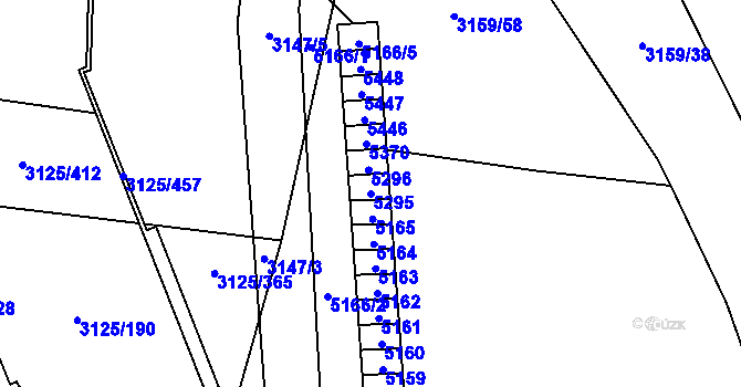 Parcela st. 5295 v KÚ Řečkovice, Katastrální mapa