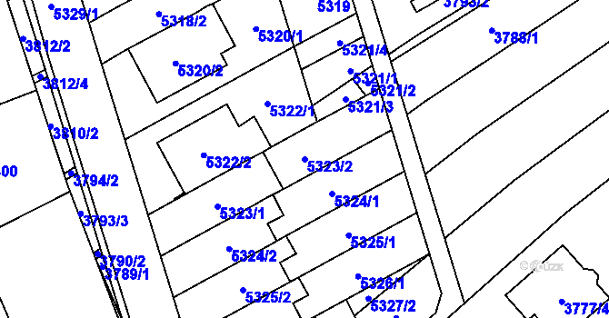 Parcela st. 5323/2 v KÚ Řečkovice, Katastrální mapa