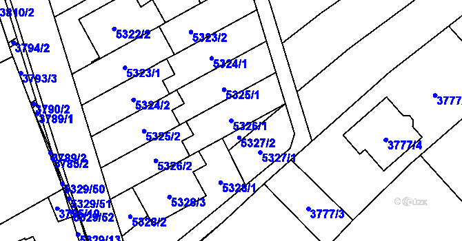 Parcela st. 5326/1 v KÚ Řečkovice, Katastrální mapa