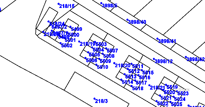 Parcela st. 5508 v KÚ Řečkovice, Katastrální mapa