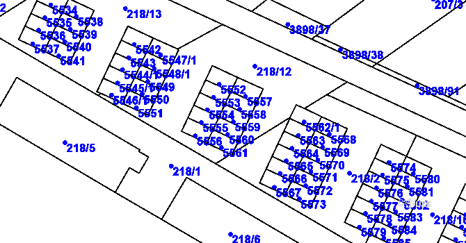 Parcela st. 5559 v KÚ Řečkovice, Katastrální mapa