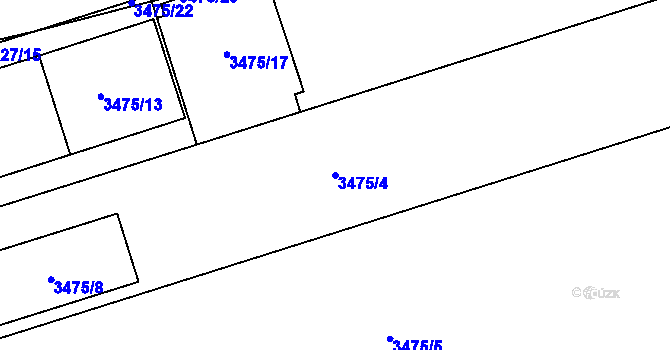 Parcela st. 3475/4 v KÚ Řečkovice, Katastrální mapa