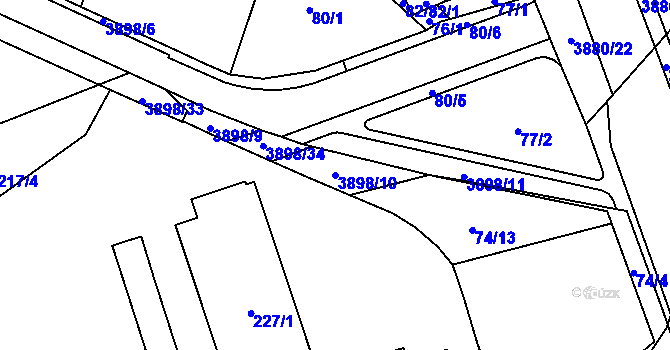 Parcela st. 3898/10 v KÚ Řečkovice, Katastrální mapa