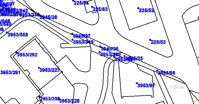 Parcela st. 3953/320 v KÚ Řečkovice, Katastrální mapa
