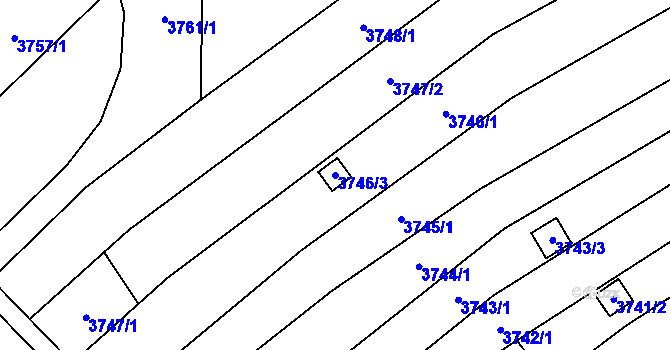 Parcela st. 3746/3 v KÚ Řečkovice, Katastrální mapa