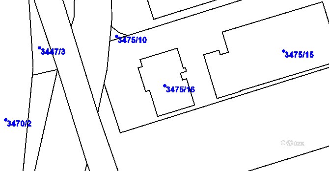 Parcela st. 3475/16 v KÚ Řečkovice, Katastrální mapa