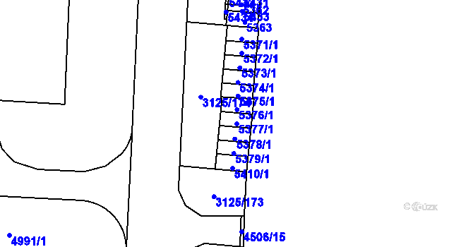 Parcela st. 5377/1 v KÚ Řečkovice, Katastrální mapa