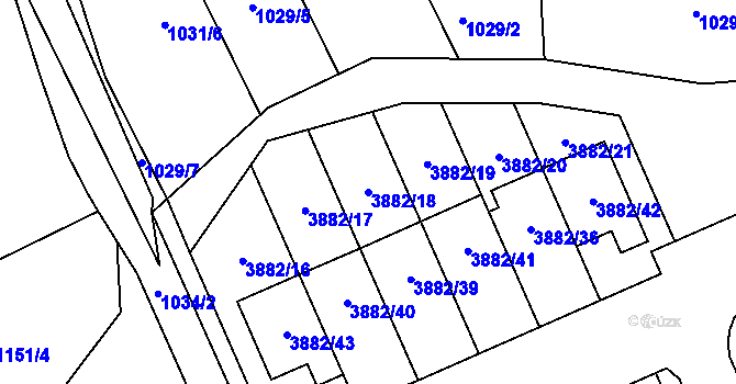 Parcela st. 3882/18 v KÚ Řečkovice, Katastrální mapa