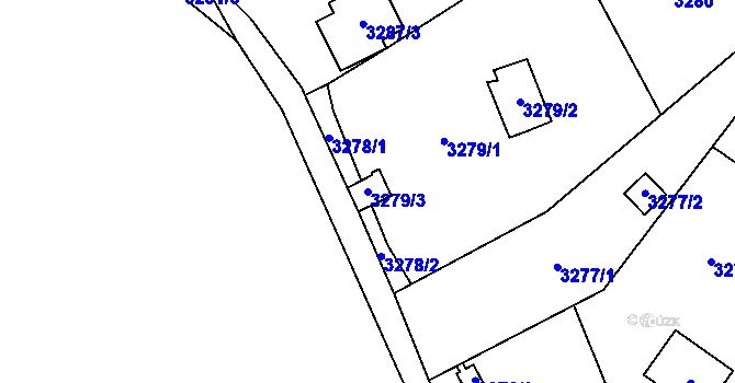 Parcela st. 3279/3 v KÚ Řečkovice, Katastrální mapa