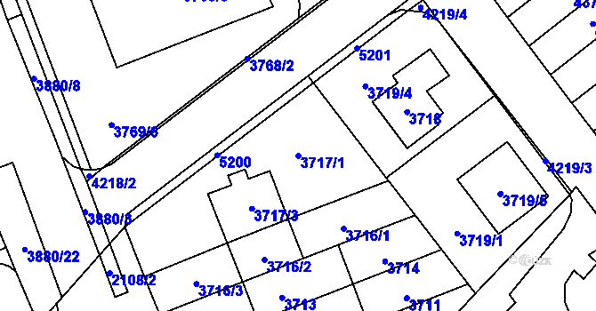 Parcela st. 3717/1 v KÚ Řečkovice, Katastrální mapa
