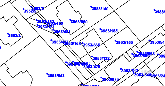 Parcela st. 3953/565 v KÚ Řečkovice, Katastrální mapa