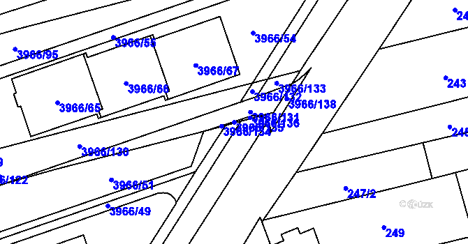 Parcela st. 3966/135 v KÚ Řečkovice, Katastrální mapa