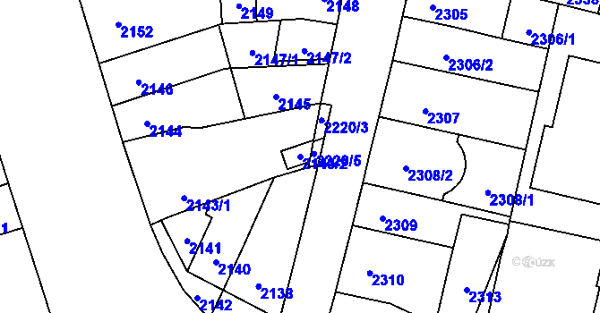 Parcela st. 2143/2 v KÚ Řečkovice, Katastrální mapa