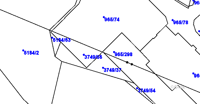 Parcela st. 3749/64 v KÚ Řečkovice, Katastrální mapa
