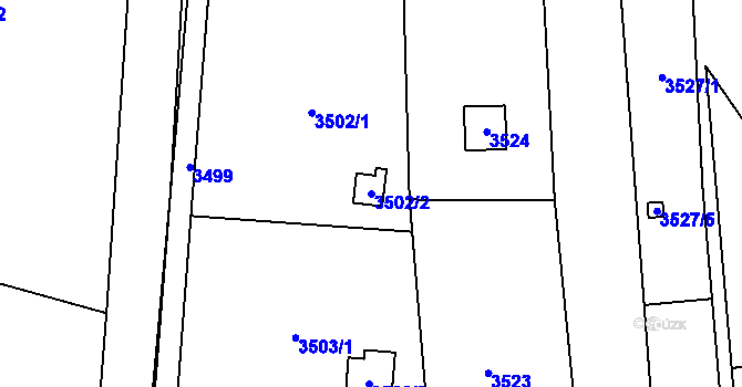 Parcela st. 3502/2 v KÚ Řečkovice, Katastrální mapa