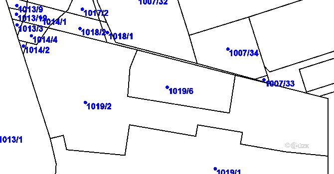 Parcela st. 1019/6 v KÚ Řečkovice, Katastrální mapa