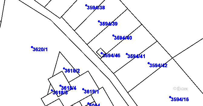 Parcela st. 3594/46 v KÚ Řečkovice, Katastrální mapa