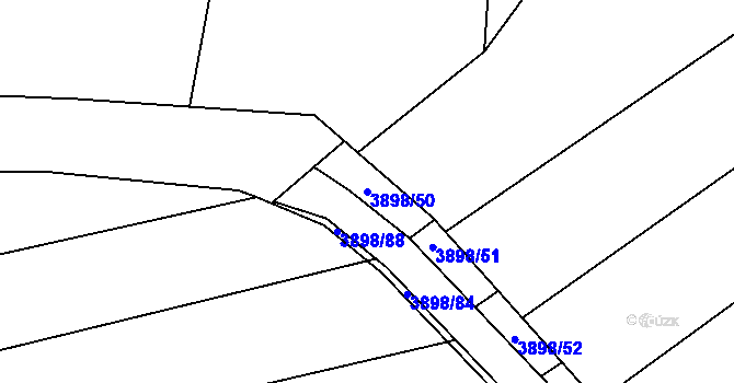 Parcela st. 3898/50 v KÚ Řečkovice, Katastrální mapa