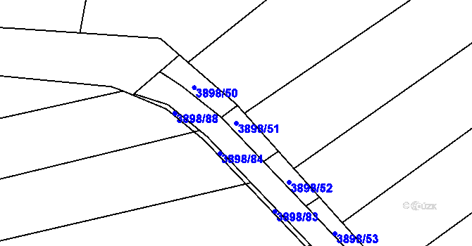 Parcela st. 3898/51 v KÚ Řečkovice, Katastrální mapa