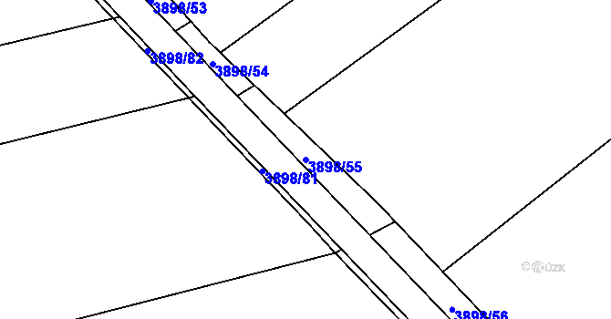 Parcela st. 3898/55 v KÚ Řečkovice, Katastrální mapa