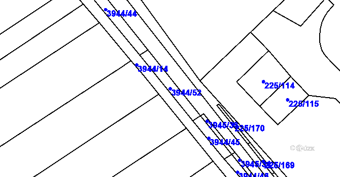 Parcela st. 3944/52 v KÚ Řečkovice, Katastrální mapa