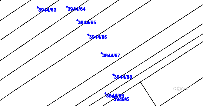 Parcela st. 3944/67 v KÚ Řečkovice, Katastrální mapa