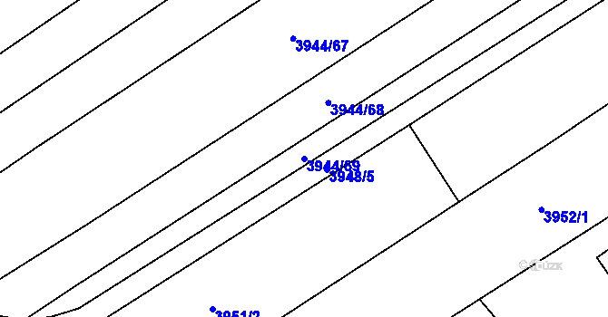 Parcela st. 3944/69 v KÚ Řečkovice, Katastrální mapa