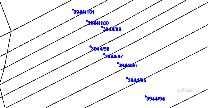 Parcela st. 3944/97 v KÚ Řečkovice, Katastrální mapa