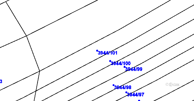 Parcela st. 3944/101 v KÚ Řečkovice, Katastrální mapa