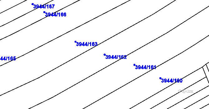 Parcela st. 3944/162 v KÚ Řečkovice, Katastrální mapa