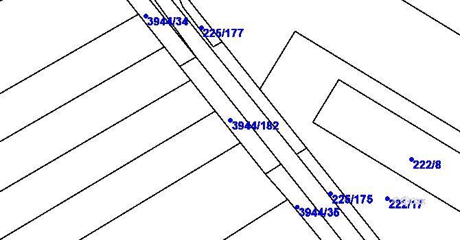 Parcela st. 3944/182 v KÚ Řečkovice, Katastrální mapa