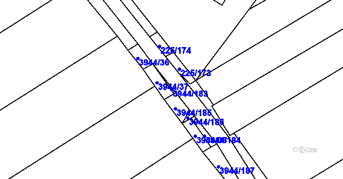 Parcela st. 3944/183 v KÚ Řečkovice, Katastrální mapa