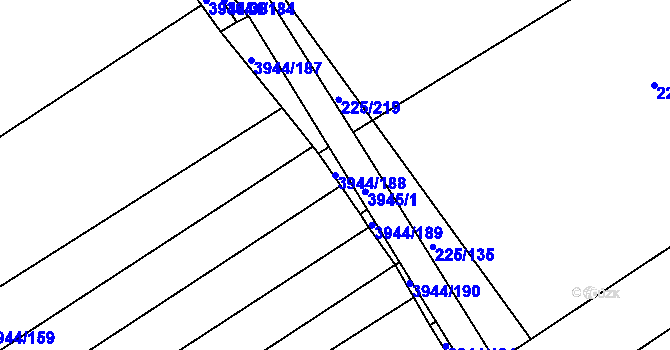 Parcela st. 3944/188 v KÚ Řečkovice, Katastrální mapa