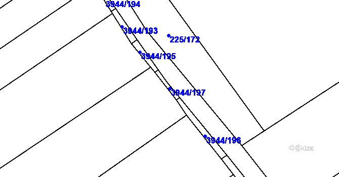 Parcela st. 3944/197 v KÚ Řečkovice, Katastrální mapa