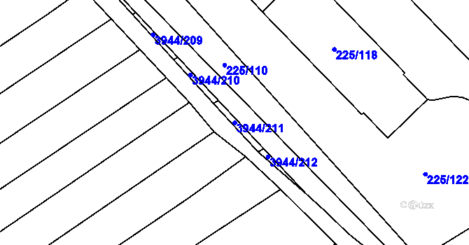 Parcela st. 3944/211 v KÚ Řečkovice, Katastrální mapa