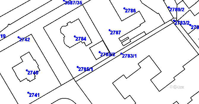 Parcela st. 2785/2 v KÚ Řečkovice, Katastrální mapa