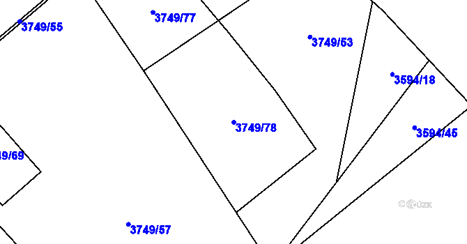 Parcela st. 3749/78 v KÚ Řečkovice, Katastrální mapa