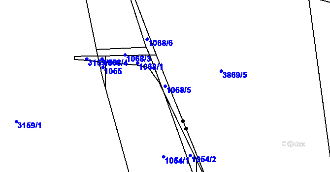Parcela st. 1068/5 v KÚ Řečkovice, Katastrální mapa