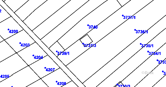 Parcela st. 3737/3 v KÚ Řečkovice, Katastrální mapa