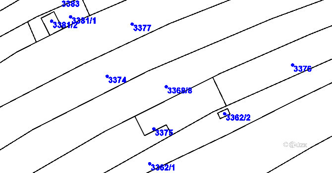 Parcela st. 3368/8 v KÚ Řečkovice, Katastrální mapa