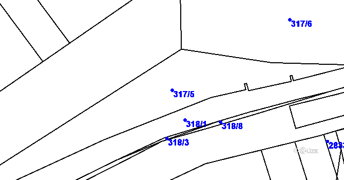 Parcela st. 317/5 v KÚ Mokrá Hora, Katastrální mapa