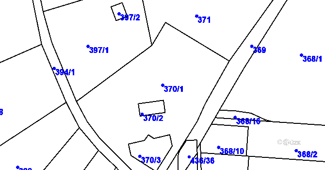 Parcela st. 370/1 v KÚ Mokrá Hora, Katastrální mapa