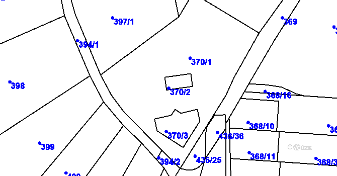 Parcela st. 370/2 v KÚ Mokrá Hora, Katastrální mapa