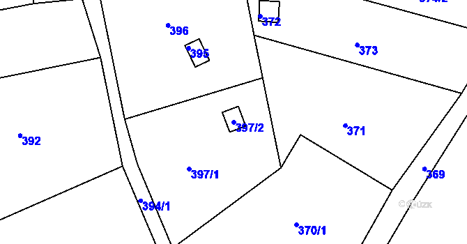 Parcela st. 397/2 v KÚ Mokrá Hora, Katastrální mapa